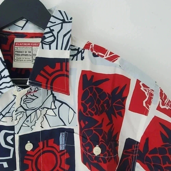 90's Platinum FUBU Fat Albert All Over Print Button Down Shirt - Picture 3 of 12